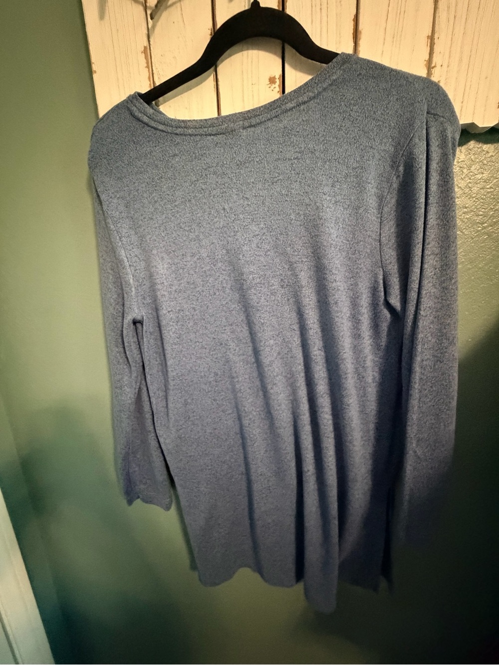 Old Navy Heathered Blue Long-Sleeve Knit Top